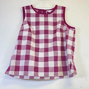 Liz Claiborne Women's Round Neck Sleeveless Shell Size XL Color Rose/White *NWT - Picture 1 of 12