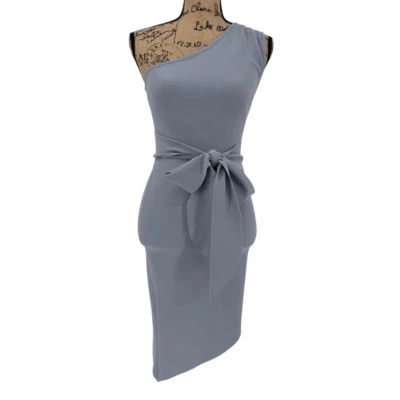 Mini Vestido Bec & Bridge Winkworth Asimétrico Un Hombro Bodycon Azul Mujer 2 Foto 1 de 4