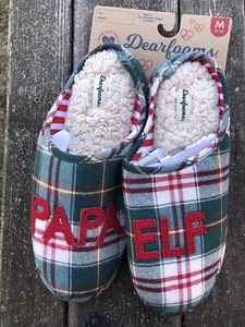 Dearfoams Slippers Holiday Elf Mens M 9-10 Shoes Retail $34 (s-gray-34-9) - Picture 1 of 5