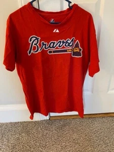 Jason Heyward Atlanta Braves Shirt Majestic MLB Medium - Picture 1 of 2