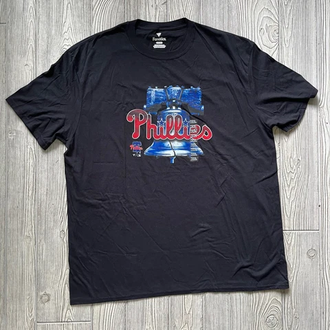 Philadelphia Phillies Men's MLB Graphic T Shirt Size 2XL XXL Black Cover
