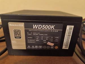 Huntkey Brand WD500K (HK600-12PP) 80PLUS Gold 500W Power Supply - Afbeelding 1 van 17