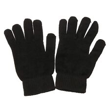 New Plain Black Mens Ladies Unisex Winter Gloves