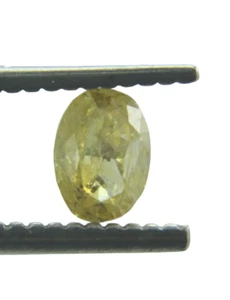Diamante de corte rosa amarillo de forma ovalada natural de 0,45 quilates 5,54x4,03x2,41 mm - Imagen 1 de 9
