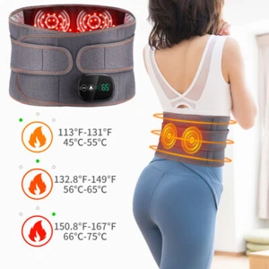 Massage Belt Electric Infrared Heated with Back Support Waist Vibration Massager - Picture 1 of 21