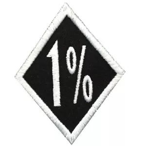 1% BIKER AUFNÄHER Biker Patch Kutte mc Rocker (6,5 x 8 cm) schwarz-weiss - Bild 1 von 1
