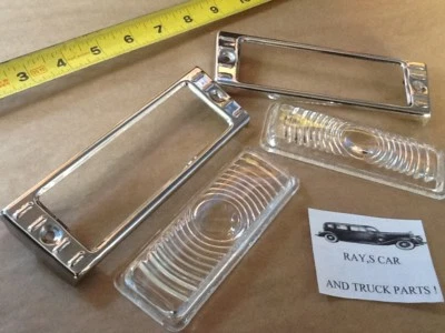 NEW SET 47 48 49 50 51 52 53 CHEVY TRUCK REPLACEMENT PARK LIGHT LENS AND BEZELS - Image 1 of 4