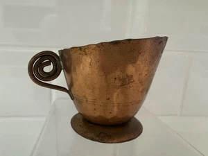 Pistola/brocca in rame vintage manico bobina 2,5" - Foto 1 di 7