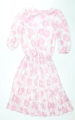 Berkertex Women Pink Floral Dress Size 12 - Image 1 of 4