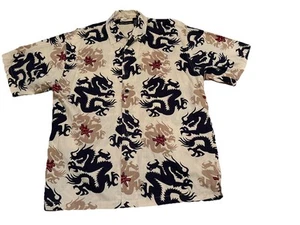 No Boundaries Hemd Herren "M" Asian Dragons Camp Retro 100% Baumwolle SCHÖN - Bild 1 von 10