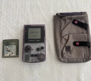 Nintendo Game Boy Color Atomic Purple Authentic Carry Case And Game No Sound - Picture 1 of 2