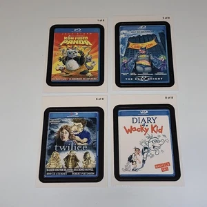 Topps Wacky Packages ANS8 Go to the Movies Lot of 4 Stickers Twilice Dork Knight - Picture 1 of 4