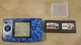 Blue Camouflage Neo Geo Pocket Color w/ 2 Games Sonic Pac Man Clean!!