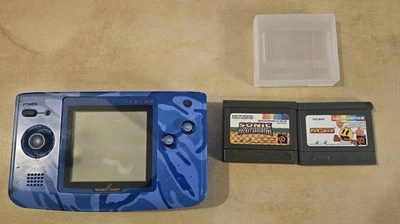 Azul Camuflaje Neo Geo Bolsillo Color con 2 Juegos Sonic Pac Man ¡Limpio!! Foto 1 de 4
