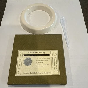 Vintage Crabtree & Evelyn Ceramic Light Bulb Ring & Dropper NEW Essential Oils - Picture 1 of 5