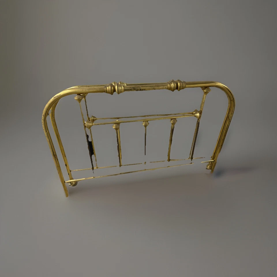 Antiguo juego de cabecero y pie de cama completo de latón Foto 1 de 2