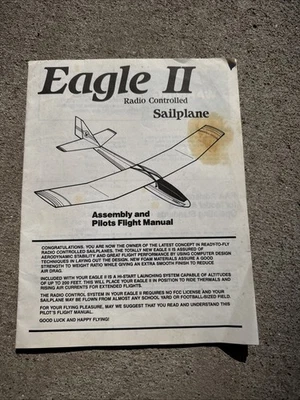 VTG 1985 Cox American Eagle 2 Radio Controlled Sailplane Operating Instructions - Image 1 of 4