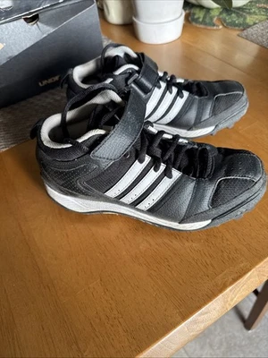 Adidas Youth Mid Football Cleats Size 4.5 Black White Athletic Shoes - Image 1 of 4
