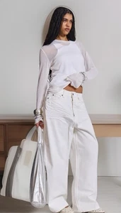 NWT JADED LONDON-White XL Colossus Jean. W28 Baggy Fit Streetwear - MSRP $155 - Picture 1 of 9