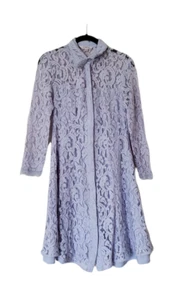 Nanette Lepore Womens Shirt Dress 6 Lace Overlay Purple Spring Easter Feminine - Picture 1 of 11
