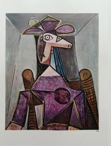 Clipping Ritaglio Illustrazione DONNA SEDUTA Pablo Picasso - Picture 1 of 1