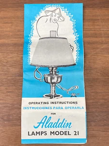 Vintage Original Aladdin Lamps Operating Instructions Model 21 Kerosene Lamp - Picture 1 of 4