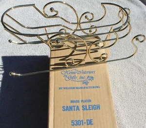 Nuevo Antiguo Stock Interior para Hogar HOMCO #5301-DE Trineo de Navidad enchapado en latón - Imagen 1 de 7