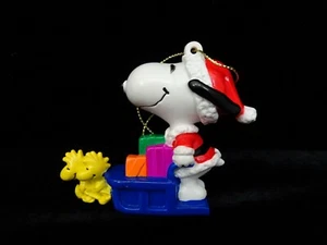 Snoopy Woodstock Christmas Ornament PVC UFC Peanuts United Feature Schulz Sleigh - Picture 1 of 9