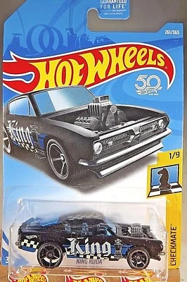 2018 Hot Wheels #261 Checkmate-King 1/9 KING KUDA Black w/Black OH5 Sp 50th Ann  - Image 1 of 4