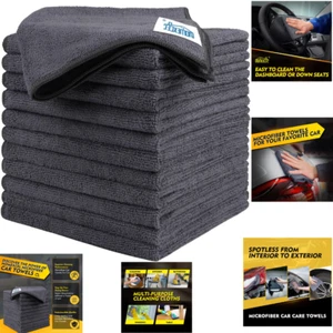Microfiber Cleaning Cloth 12 Pack, 12.5 X 12.5 Inch Microfiber Towels for Cars, - Picture 1 of 8