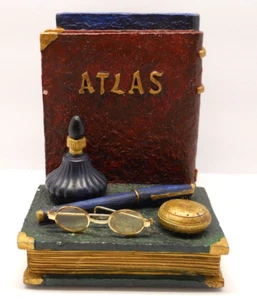 De colección Russ Berrie "Suite Ejecutiva" Atlas Cronómetro Pluma Tinta Pozo Gafas - Imagen 1 de 7