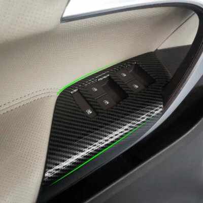 Cubierta de moldura de interruptor de panel elevador de ventana de puerta de fibra de carbono para Buick Regal 2009-2016 Foto 1 de 4