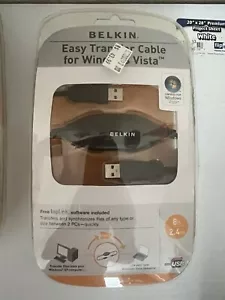 Belkin Easy Transfer Cable for Windows Vista Laplink Software Included 8ft USB - Picture 1 of 3