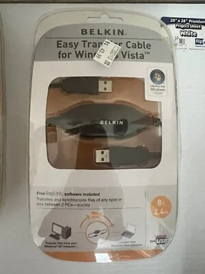 Belkin Easy Transfer Cable for Windows Vista Laplink Software Included 8ft USB - Image 1 of 3