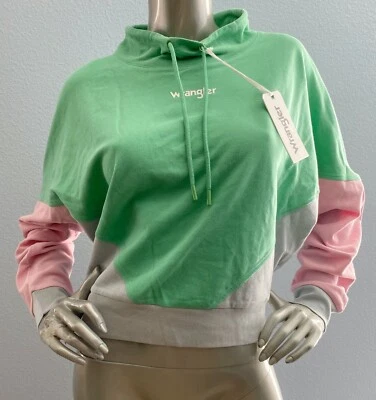 Moletom Wrangler novo com etiquetas pastel anos 90 verde Netuno rosa leve WDK9SNG - Imagem 1 de 4