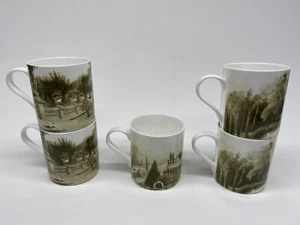 5 x Queens Kitchen Fine Bone China Mugs Alton Gardens, Towers & Trentham Hall - Picture 1 of 12