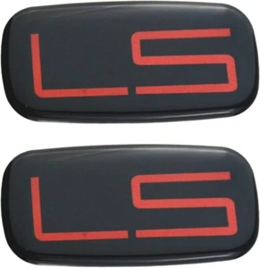 2x LS Emblems Car Badge Sticker Decal for 99-07 Silverado Suburban Red/Black - Picture 1 of 6