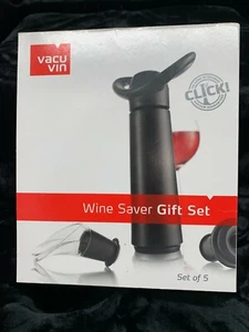 Juego de 5 bombas de vacío Vacu Vin Wine Saver con 2 tapones - negras - Imagen 1 de 5