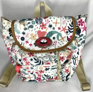 Small Lily Bloom Mermaid Theme Drawstring Backpack Purse - Cream - Picture 1 of 6