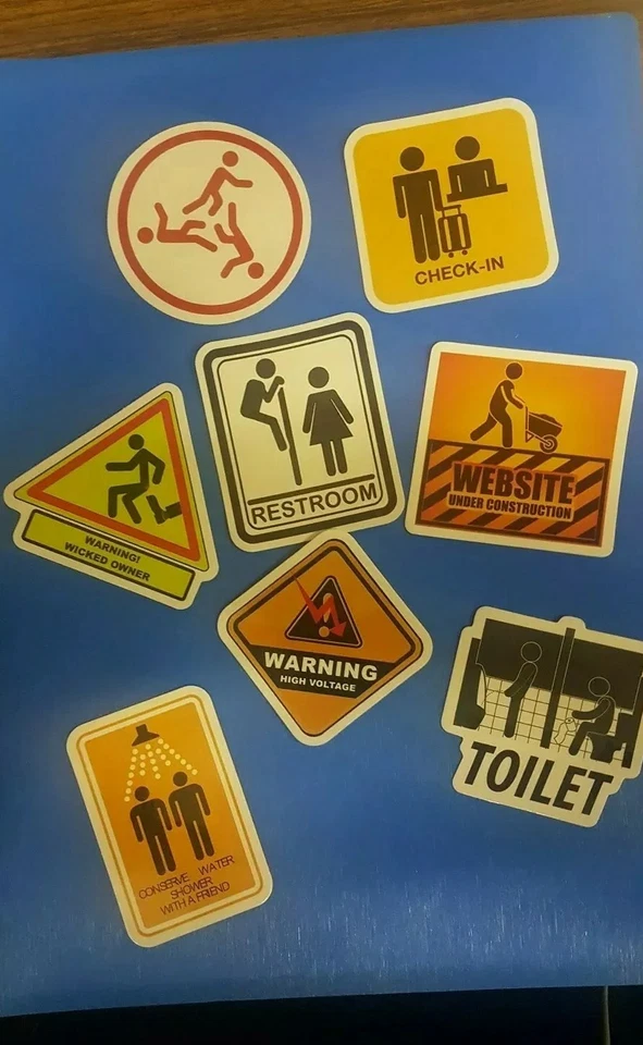 8 of Fun Themed Stickers For Laptop, Suitcase Folder Etc - Image 1 of 1