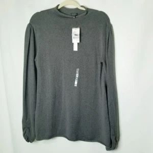 NWT Buckle Black Mock Neck Sweater Puff Sleeves Ruched Cuffs Size XL - Picture 1 of 12
