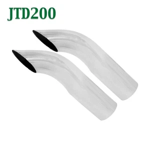 JTD200 PAIR 2" Chrome Turn Down Exhaust Tips 2 1/2" 2.5" Outlet / 9" Long - Picture 1 of 2