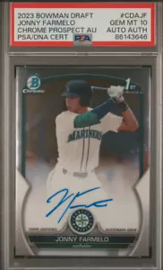 2023 Bowman Draft Chrome Prospects JONNY FARMELO PSA 10 - Picture 1 of 2