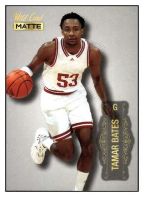 TAMAR BATES RC 2022 Wild Card Silver Matte ROOKIE #66 Hoosiers NBA  NCA ID:48200 - Image 1 of 2