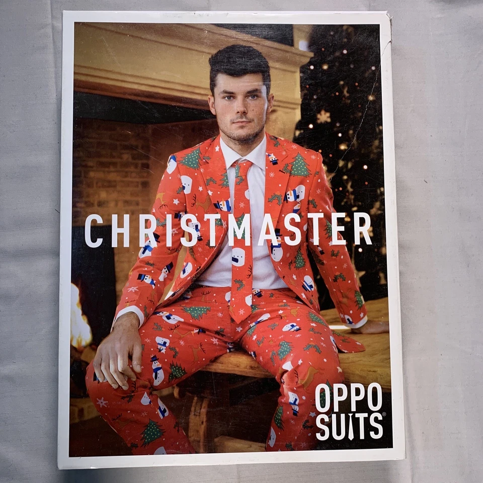Traje Oppo Trajes Christmaster Para Hombre Talla 38 Abrigo Deportivo Pantalones Corbata Navidad Foto 1 de 4