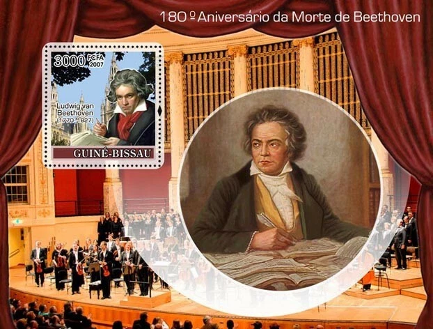 Guinea - Bissau 2007 - Compositor Ludwig Van Beethoven S/s, Michel 3647/BL616. MNH Foto 1 de 1