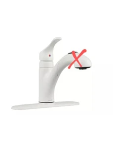 MOEN Renzo CA87316W Glacier Low Arc Pullout Kitchen Faucet In Glacier MISSING P. - Picture 1 of 7