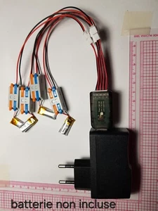 Caricatore kit cari batterie LiPo 3.7V Li-Hv 3.8V AOKoda JST F PLUG 4 connettori - Foto 1 di 12