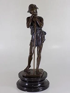 Original Jugendstil Bronze Figur Hirte Sign.Otto Hoffmann Berlin Skulptur 20.JHD - Bild 1 von 1