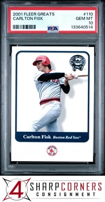 2001 FLEER GREATS #110 CARLTON FISK HOF PSA 10 - Image 1 of 3